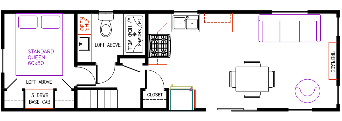 Elevation Park Model Company Floorplan 3-103 A
