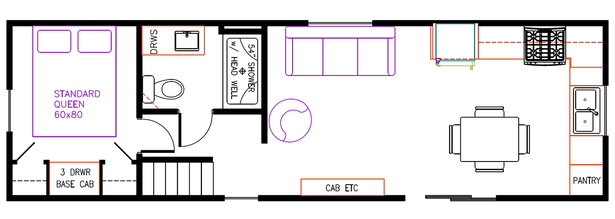 Elevation Park Model Company Floorplan 3-107 A